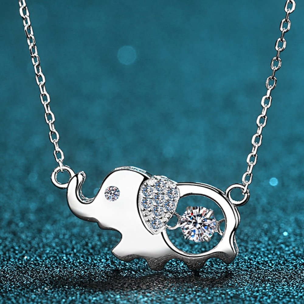 Certified 1/2 ct. t.w. Moissanite Diamond Elephant Necklace NEW